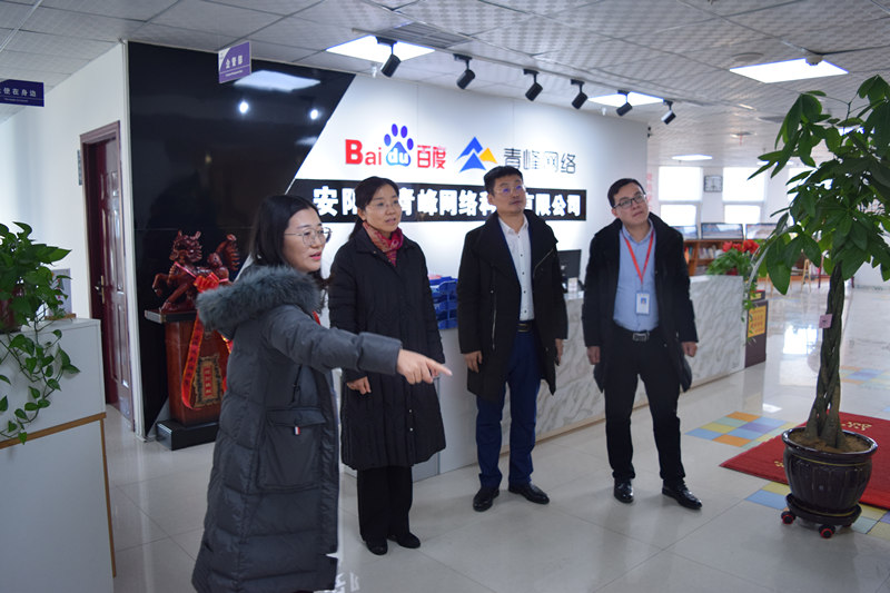 中共河南省委網(wǎng)信辦社評處處長李麗同志，中共安陽市委網(wǎng)信辦副主任、市互聯(lián)網(wǎng)行業(yè)黨委書記王曉萌同志蒞臨安陽青峰網(wǎng)絡(luò)參觀指導(dǎo)！